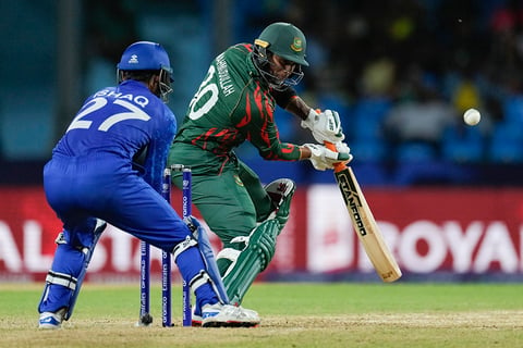 Mahmudullah bats against Afghanistan 